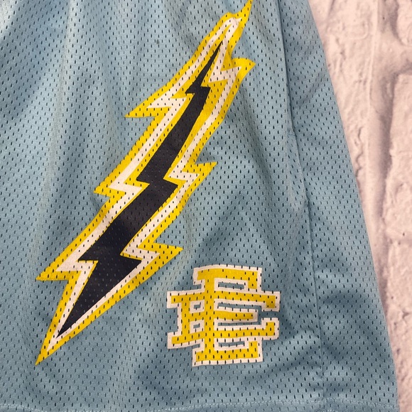 Eric Emanuel Carolina Lightning Bolt ⚡️ Baby Blue Mesh Shorts Men’s Sz L - Picture 4 of 7